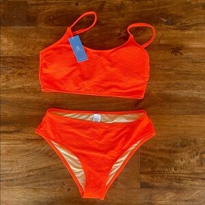 Cupshe Neon Orange Bikini Set, M